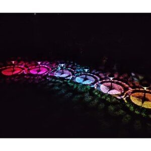 Bright Solar Pathway Lights 6 Pack,Color Changing+Warm White LED Solar Lights